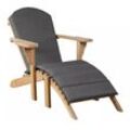 Gartenlounger Woodie inkl. Auflage uni grey