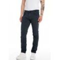 Slim-fit-Jeans REPLAY "ANBASS HYPERFLEX BIO", Herren, Gr. 33, Länge 36, blau (tiefblau), Obermaterial: 98% Baumwolle, 2% Elasthan, modisch, slim fit, Jeans