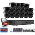 Sannce - 16CH 1080p Videoüberwachungskamera-System 5 in 1 DVR-Recorder Wasserdichte Kabel-Überwachungskameras für Heim-Outdoor-CCTV-Kits 16 Kameras