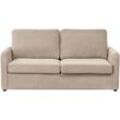 Schlafsofa mit Matratze Taupe aus Stoff 3-Sitzer 3 Personen Schlafcouch Klappsofa Ausklappbar für Wohnzimmer Gästezimmer