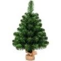 60cm Künstlicher Weihnachtsbaum Tisch, Tannenbaum mit Zementbasis, Christbaum pvc Nadeln, Kunstbaum Weihnachten ideal für Zuhause, Büro, Geschaefte