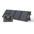 Power Set PS1000-120: Solar-Generator, Kraftwerk, Tragbare Powerstation 933Wh mit Solarpanel 120W