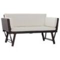 Polyrattan Gartensofa 2 Sitzer Loungesofa Gartenliege klappbar Braun