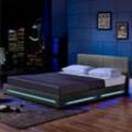 LED Bett ASTEROID Dunkelgrau mit Matratze – 160 x 200 cm