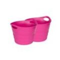 Set: 2 x Kreher Multifunktionskorb "Honey" 42 Liter (Pink)