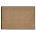 Fußmatte waschbar Gummiumrandung rutschfest Beige 90 x 60 x 0,7 cm