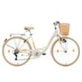 KS Cycling Damenfahrrad 28'' Cantaloupe weiß mit Korb RH 48 cm