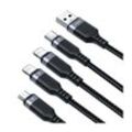 4in1 USB-Kabel USB-A - USB-C / 2 x iPhone / Micro zum Laden und Datenübertragung 1,2m