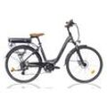 Urban E600, City E-bike, Damen, mit Mittelmotor, 7 Gang, grau