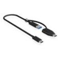 IB-CB033, USB-C zu USB-A Kabel + USB-A to USB-C Adapter, 35 cm, USB 3.2 (Gen 2) 10 Gbit/s, schwarz