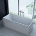 freistehende Luxus Acryl-Badewanne 170x80 cm elegant inkl. Siphon Überlaufschutz leicht zu pflegende