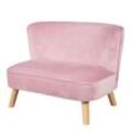 Kindersofa „Lil Sofa“, bequeme Kindercouch mit stabilen Holzfüßen und Samtstoff in Mauve