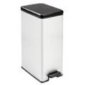 DECO SLIM BIN Abfalleimer 40L mit Fußpedal silber metallic