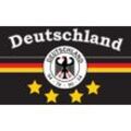 Flagge DEUTSCHLAND 7 Fußball 4 STERNE schwarz 90 x 150 cm Die Mannschaft Weltmeisterschaft , Fanflag