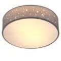 monzana® Deckenlampe Grau Stoff Ø30cm Sternenhimmel