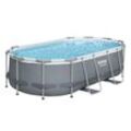 Power Steel™ Frame Pool Set mit Filterpumpe 427 x 250 x 100 cm , grau, oval