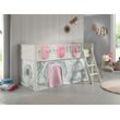 Spielbett SCOTT, LF 90 x 200 cm, mit Rolllattenrost, Leiter und Textilset Vorhang und 3 Taschen "Bir