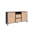 BLACKWOOD Sideboard, Breite 180 cm, anthrazit, Eiche-Optik