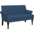 Sitzbank mit Rückenlehne Blau 120x62x75,5 cm Stoff vidaXL