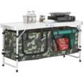 SoBuy OGT50-TN faltbar Campingschrank leicht Alu Campingtisch Höhenverstellbar mit Stauraum Outdoor Campingmöbel Klapptisch Gartentisch für Picknick