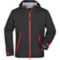 James & Nicholson Ultraleichte Softshelljacke Herren JN1098 Gr. L black/red