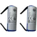 Trade Shop - 2x Trade-Shop Ni-MH Akku 1,2V / 2500mAh 4/5A Zelle mit U-Lötfahnen Industrie-Zelle Ersatz Austausch kompatibel mit Braun Rasierer