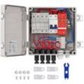 Vevor - PV-Combiner-Box, 4-String, Solar-Combiner-Box mit 10 a Nennstromsicherung, 63 a Leistungsschalter, Blitzableiter und Solaranschluss,