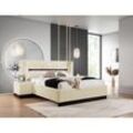 Polsterbett Doppelbett Set.2 HAMILTON 160x200cm Stoff Magic Velvet Creme