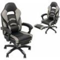 Gaming Stuhl Bürostuhl Racing Stuhl Schreibtischstuhl Drehstuhl Chefsessel Schalensitz Gamingstuhl Sportsitz PC Stuhl Grau