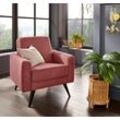 Sessel EXXPO - SOFA FASHION "Samso, Loungesessel mit tollem Sitzkomfort", rot (coralle), B:82cm H:87cm T:49cm, Sessel, Einzelsessel Lounge-Sessel, Komfortsitzhöhe 49cm