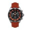 Chronograph RUHLA "Glasbach Cup, 49702", rot, Armbanduhren, Herren Quarzuhr, Herrenuhr, Datum, Stoppfunktion, Saphirglas, Made in Germany