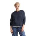 Sweatshirt MARC O'POLO DENIM Gr. L, blau (navy blau), Damen, Obermaterial: 100% Baumwolle, Sweatshirts Im modernen O-Shape, locker geschnitten und Raglanärmeln