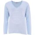 Sweatshirt ZWILLINGSHERZ "Sweatshirt BW "Positive Mind"" Gr. SM, blau (hellblau), Damen, Obermaterial: 70% Baumwolle, 30% Polyester, vintage, used, unifarben, Sweatshirts, Sweatshirt im Used-Look mit V-Ausschnitt und Stempeldruck