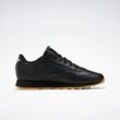 Sneaker REEBOK CLASSIC "Classic Leather" Gr. 37,5, schwarz (schwarz, gum), Leder, Schuhe