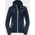 Fleecejacke SCHÖFFEL "Fleece Hoody Lodron L" Gr. 36, blau (8820, blau), Damen, Oberstoff : 94% Polyester 6% Elasthan Oberstoff Seitenteile: 94% Polyester 6% Elasthan, Jacken