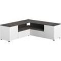 TV-Bank TEMAHOME "Angle TV Tisch", weiß (weiß, betonfarbig), B:130cm H:45cm T:40cm, Melamin, Sideboards