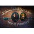 Fototapete PAPERMOON "ZIEGEL-WAND-JAMESON IRISH WHISKEY DUBLIN MUSEUM IRLAND", bunt, B:4,50m L:2,80m, Vlies, Tapeten