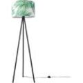 Stehlampe PACO HOME "Trina Ostende" Lampen Gr. H: 148,5cm, schwarz Lampenschirm Wohnzimmer Stativ Lampe Büro Kinderzimmer Jungle Palme