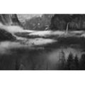 Fototapete PAPERMOON "Photo-Art HONG ZENG, NEBEL, DER IN YOSEMITE VALLEY SCHWIMMT", bunt, B:3,50m L:2,60m, Vlies, Tapeten