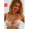 Bügel-BH VIVANCE, Damen, Gr. 70, Cup B, beige (creme), Spitze, Obermaterial: 88% Polyamid, 12% Elasthan, sexy, BHs, mit feinem Zierband am Dekolleté, aus Jacquardspitze, sexy Dessous