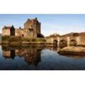 Fototapete PAPERMOON "EILEAN DONAN SCHLOSS-SCHOTTLAND HIGHLANDS BURG MAUER", bunt, B:3,50m L:2,60m, Vlies, Tapeten