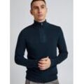 Solid Strickpullover Herren Baumwolle, blau