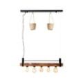 BRILLIANT Lampe, Bankwood Pendelleuchte 5flg schwarz/holzfarbend, 5x A60, E27, 28W, Holz aus nachhaltiger Waldwirtschaft (FSC)