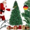 tectake® Weihnachtsbaum , künstlich in Grün, mit dichten Nadeln, formbar mit viel Volumen, pulverbeschichteter Metallständer mit Kunststoffkappen