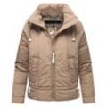 NAVAHOO Damen Winter Jacke Recyceltes Kurz Winterjacke gefütterter Steh Kragen Luftzauber