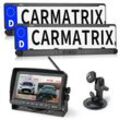 CARMATRIX DUO Solar Rückfahrsystem 7" Monitor HD Einparkhilfe für Wohnmobil, Nutzfahrzeug, Transporter