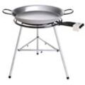 Großes Paella Grill-Set: Stabile Pfanne Ø 115 cm, 3-Ring-Brenner Ø 70 cm