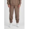 Jogginghose ALPHA INDUSTRIES "Alpha Industries Men - Jogger X-Fit Label Jogger" Gr. XL, Normalgrößen, grau (taupe), Herren, Shell: 80% Cotton, 20% Polyester, Hosen