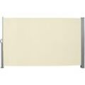 Swanew Seitenmarkise Markisen Ausziehbar 160x300cm Sichtschutz Windschutz Sonnenschutz Seitenrollo Alu Beige