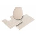 Badematte HOME AFFAIRE "Finca" Gr. 11, beige (natur), Badematten, 3-tlg. Stand-WC Set, 3 St., Baumwolle (Bio-Baumwolle) Fransen, Boho, Badteppich, Bio-Baumwolle, auch als 3 teiliges Set